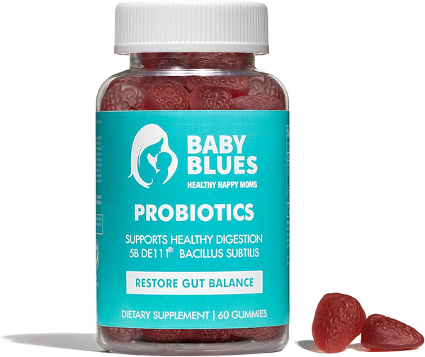 Baby Blues: Organic Probiotic Gummy Vitamins for Moms, Strawberry, 5 Billion CFU