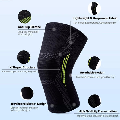 Knee Brace for Women & Men - UFITVELL 2 Packs Compression Sleeve for Knee Pain, Ideal for Gym, Running, Basketball