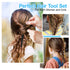 Topsy Tail Hair Tool Set, 400pcs Hair Rubber Bands, 200pcs Clear & Black Elastics, 2 Hair Loop Tools, 1 Rat Tail Comb