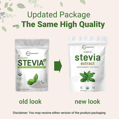 Pure Organic Stevia Powder, 4 Ounces, 706 Servings, Natural Sweetener, Sugar Alternative, Keto Friendly