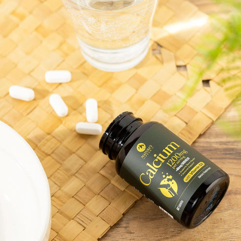 Calcium 1200 mg with Vitamin D3 | 60 Tablets | Supports Bone Strength, Teeth & Immune System