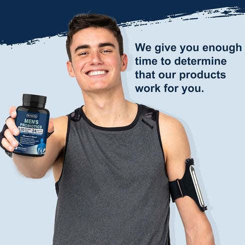 Probiotics for Men, 120 Billion CFUs, 90 Capsules with Digestive Enzymes & Prebiotics for Gut & Prostate Health