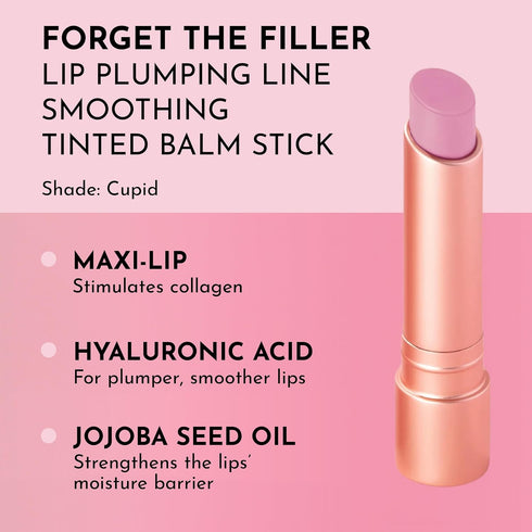 Lawless Forget the Filler Lip Plumping Line Smoothing Tinted Balm - Cupid - Premium Tinted Lip Balm with Natural Ingredients to Plump and Smooth Lips for a Firmer, Fuller Look - 0.09 oz