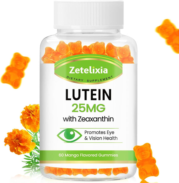 Lutein Gummies 25mg, 60 Count, Eye Vitamins Lutein & Zeaxanthin, Sugar Free Eye Health Supplements for Adults