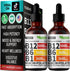(2 Pack) Vitamin B12 Liquid Drops, Vegan B12 Sublingual 5000 mcg with Vitamin B6, Supports Energy, Brain & Heart with