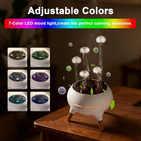 Pmxoaink 260ml 7 Jellyfish Essential Oil Diffuser & Humidifier - Ultrasonic with Colour Lights, Remote, Timer for Home