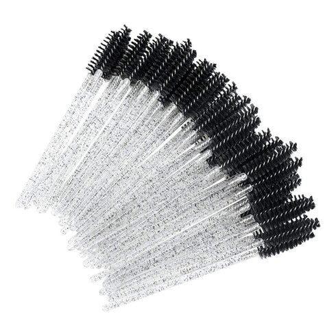 G2PLUS 100PCS Crystal Eyelash Mascara Brushes, Applicator Makeup Kits, Lash Spoolies for Eyelash Extensions and Eyebrow