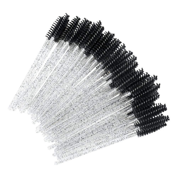 G2PLUS 100PCS Crystal Eyelash Mascara Brushes, Applicator Makeup Kits, Lash Spoolies for Eyelash Extensions and Eyebrow