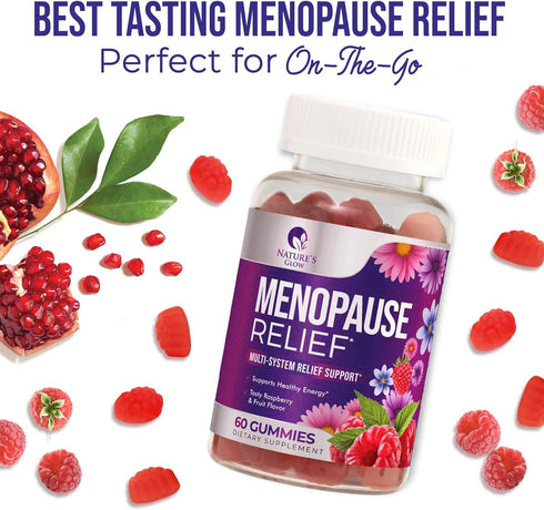 Gummy 60 Gummies Menopause Supplement for Women - Complete Multi-Benefit Menopause Relief for Mild Hot Flashes & Night