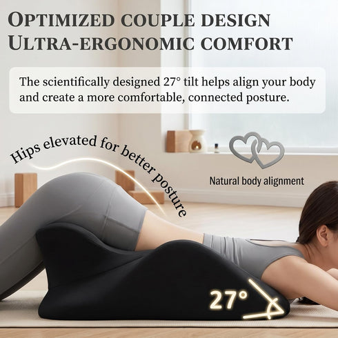 Meivoria 27 Angle Ergonomic Intimacy Pillow for Couples, Supportive Memory Foam Wedge Cushion with Machine Washable