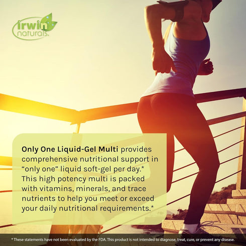 Irwin Naturals Only One Liquid-Gel Multi with Iron, 60 Liquid Soft-Gels, Pack of 2
