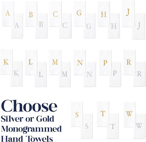 Monogrammed 25 Count AMERICAN HOMESTEAD Disposable Hand Towels - Silver Guest Napkins - Linen-Feel Bathroom Paper