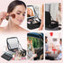 Travel Makeup Bag, Black Cosmetic Train Case with Lighted Mirror, Adjustable Brightness, Toiletry Storage Case for