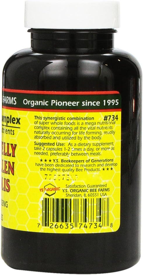 YS Eco Bee Farms 90 YS Organic Farms: Royal Jelly Bee Pollen Propolis w/Ginseng ct