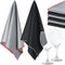 6 Pcs Wine Glass Polishing Cloths, Large Microfiber Cleaning Towels 25 x 20 Inch for Drying Glasses & Dishes (Black,