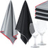 6 Pcs Wine Glass Polishing Cloths, Large Microfiber Cleaning Towels 25 x 20 Inch for Drying Glasses & Dishes (Black,