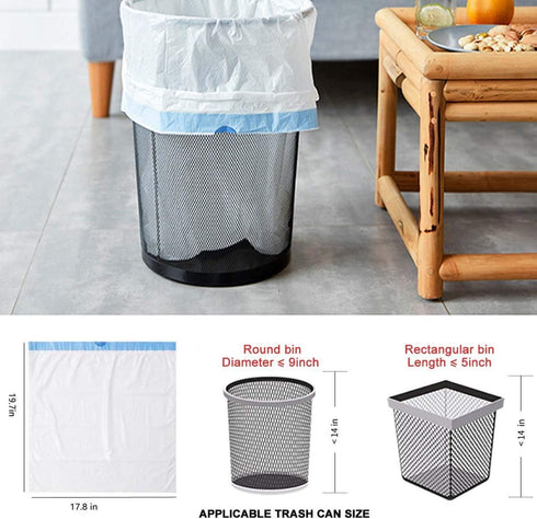 VesipaFly 2-4 0.79 17.7 19.7 inch (5 Biodegradable Trash Bags, Gallon, Extra Thick MIL Drawstring Small Wastebasket Bag