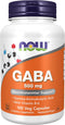 NOW Foods Supplements GABA 500 mg + B-6, Natural Neurotransmitter*, 100 Veg Capsules