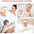 Shower Loofah Bath Sponge, 60G Exfoliating Body Scrubber, 4 Color Mesh Shower Pouf Balls for Body Wash (Caramel Coffee)