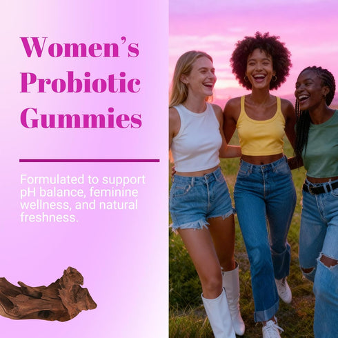 Le Tian Xian Gummies 60 Count Her Juicy Feminine Probiotics for Women with Slippery Elm, Prebiotics & Lactobacillus