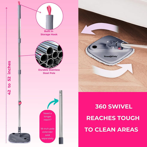 Heavy Duty Square Spin Mop for Floor Cleaning, Separate Compartment for Clean and Dirty Water, Use Any Cleaning
