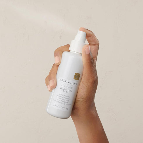 Kristin Ess Style Assist Blow Dry Mist, Heat Protectant Spray for Hair, Anti-Humidity Frizz Control, Sulfate Free