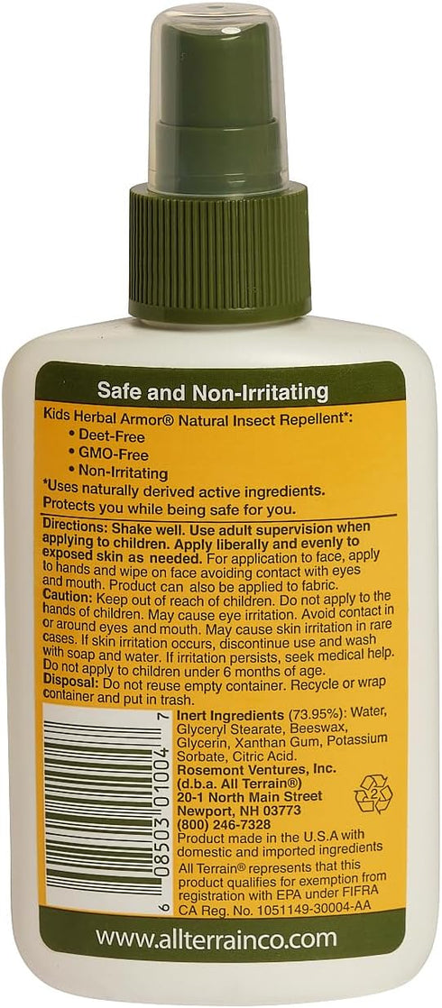 Kids Herbal Armor Insect Repellent, DEET-Free Pump Spray, 4oz, Plant-Based & All-Natural