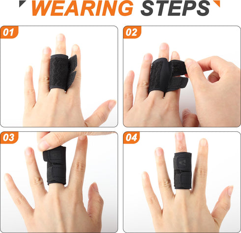 2PCS Finger Splints Finger Sleeves Protectors - Compression Elastic Adjustable Brace Buddy Wraps for Sport