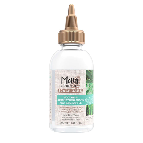 Maui Moisture Scalp Care Soothe & Strengthen Hair Serum - Rosemary Oil & Aloe Vera for Scalp Dryness, 3.3 fl. Oz
