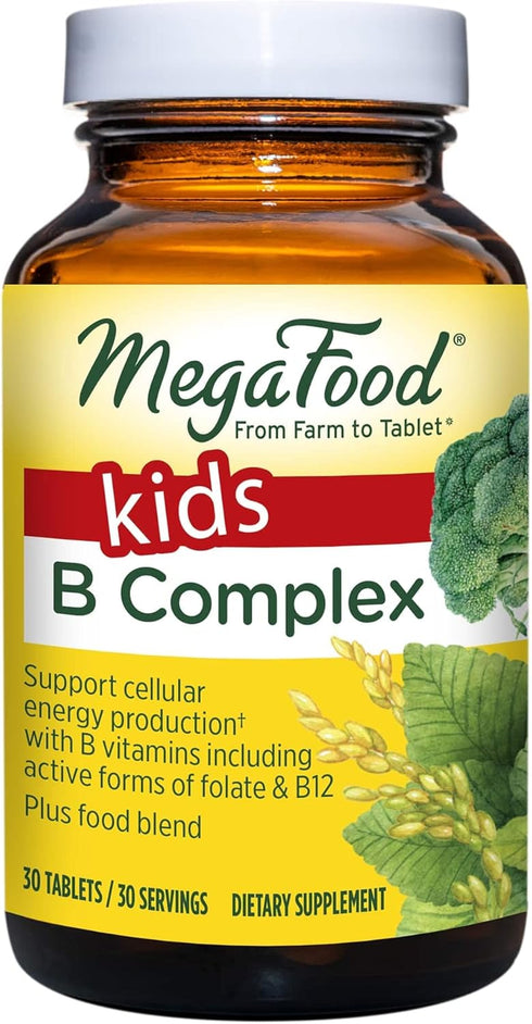 MegaFood Kids B Complex - 8 B Vitamins with Vitamin B6, B12, Folate, Biotin & More - Vegetarian, Gluten Free - 30 Mini