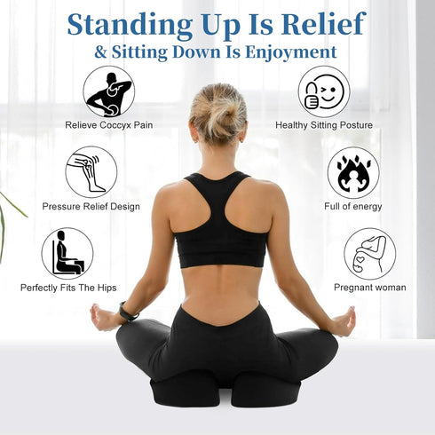 Triforde Tailbone Ergonomic Memory Foam Seat Cushion - Relieves Sciatica, & Back Pain | for Office Chair & Wheelchair |