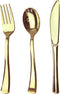 75 Piece Gold Plastic Silverware Set - Reusable & Recyclable - Gold Plastic Utensils for Weddings, Anniversaries,