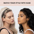 Kitsch Zig Zag Headbands, Recycled Plastic Hair Band for Men & Women, Classic 90s Hair Accessories (2pc)