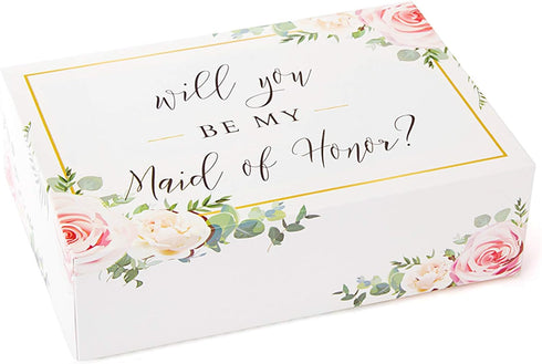 Maid of Honor Proposal Box - 1 Pack Floral Design Gift