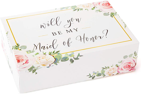 Maid of Honor Proposal Box - 1 Pack Floral Design Gift