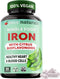 Yuve 100% Vegan Whole Food Iron Supplement 18mg – Non-Constipating, Gentle on Stomach, Energy Support, 60 Capsules