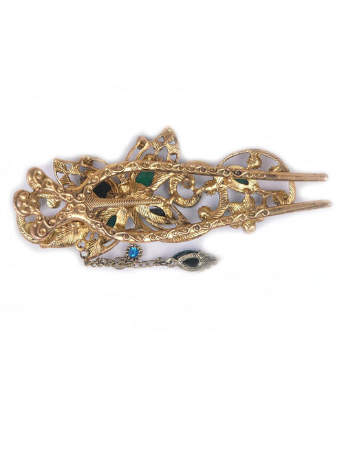 Women's Vintage Crystal Butterfly Hair Clip Head Wear - Beauty Tools (Blue)