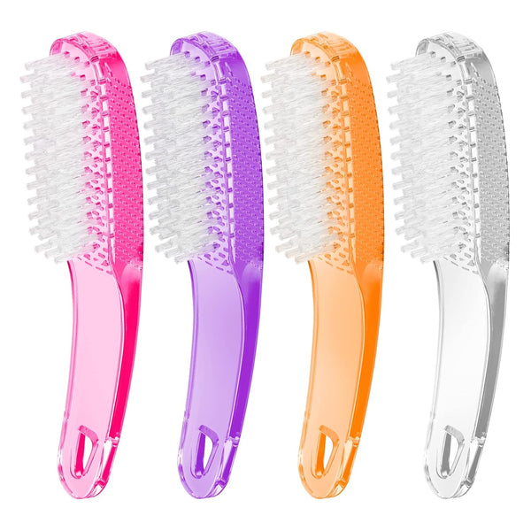 Nail Brush for Cleaning Fingernails - 4 Pack Handle Grip Nail Brushes for Cleaning Nails and Toes for Women and Men