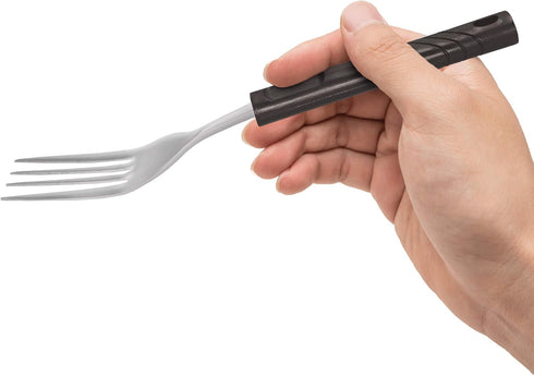Rehabilitation Advantage Utensil Set with Lightweight Plastic Handles for Easy Use