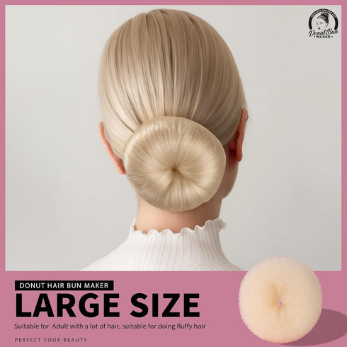 Teenitor Hair Bun Shaper Set with 20pcs Extra-large, Large, Medium, Small Doughnuts Ring Stylers, Blonde Bobby Pins