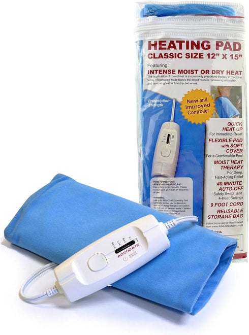 Advocate Moist & Dry Heat Pad with Flexible & Soft Cover, Controllable