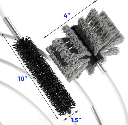 Holikme 30 Feet Dryer Vent Cleaner Kit, Flexible Lint Brush with Drill Attachment, Extends for Easy Cleaning, Grey