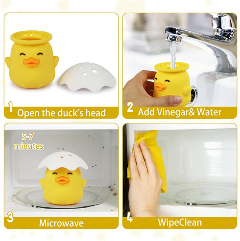 NEW Microwave Steam Cleaner, Duck Microwave Cleaner, Just Add Vinegar and Water, Cut Cleaning Time by Half, Kitchen