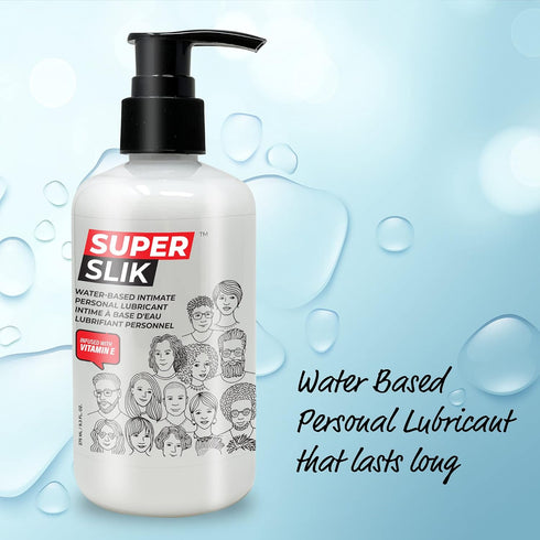 Super Slik 275mL White Lube,Thick Creamy Water-Based Lubricant for Privacy