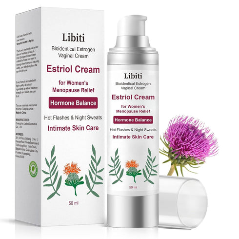 Libiti Estriol Cream for Women, Silky Peach Vaginal Estrogen Cream, Menopause Relief: Hormone