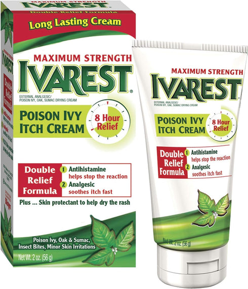Ivarest Anti-Itch Cream, Maximum Strength Poison Ivy Relief Product, 2 Ounce