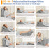 Set 2PCS Sasttie Wedge Pillow for After Surgery, Adjustable Bed Wedge Pillow Headboard with Memory Foam Neck Cushion