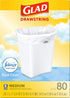 Glad 8 Gallon Medium Kitchen Drawstring Trash Bags, 80 Count White Mini Trash Bags, Fresh Clean Scent