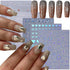 Silver Nail Art Stickers, Sun Moon Star Heart Line Flower Self-Adhesive 3D Nail Transfer Decals for Women