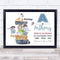 The Card Zoo Birth Details Nursery Christening New Baby Pirate Ship Keepsake Gift Print
